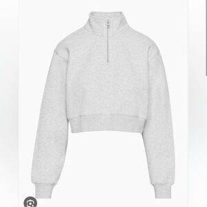 Aritzia TNA Perfect Cozy Fleece 1/4 Zip- Size Medium, color heather gray